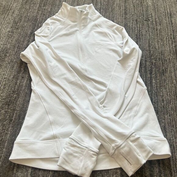 Lululemon white half zip long sleeve top, size 8 - Picture 1 of 7